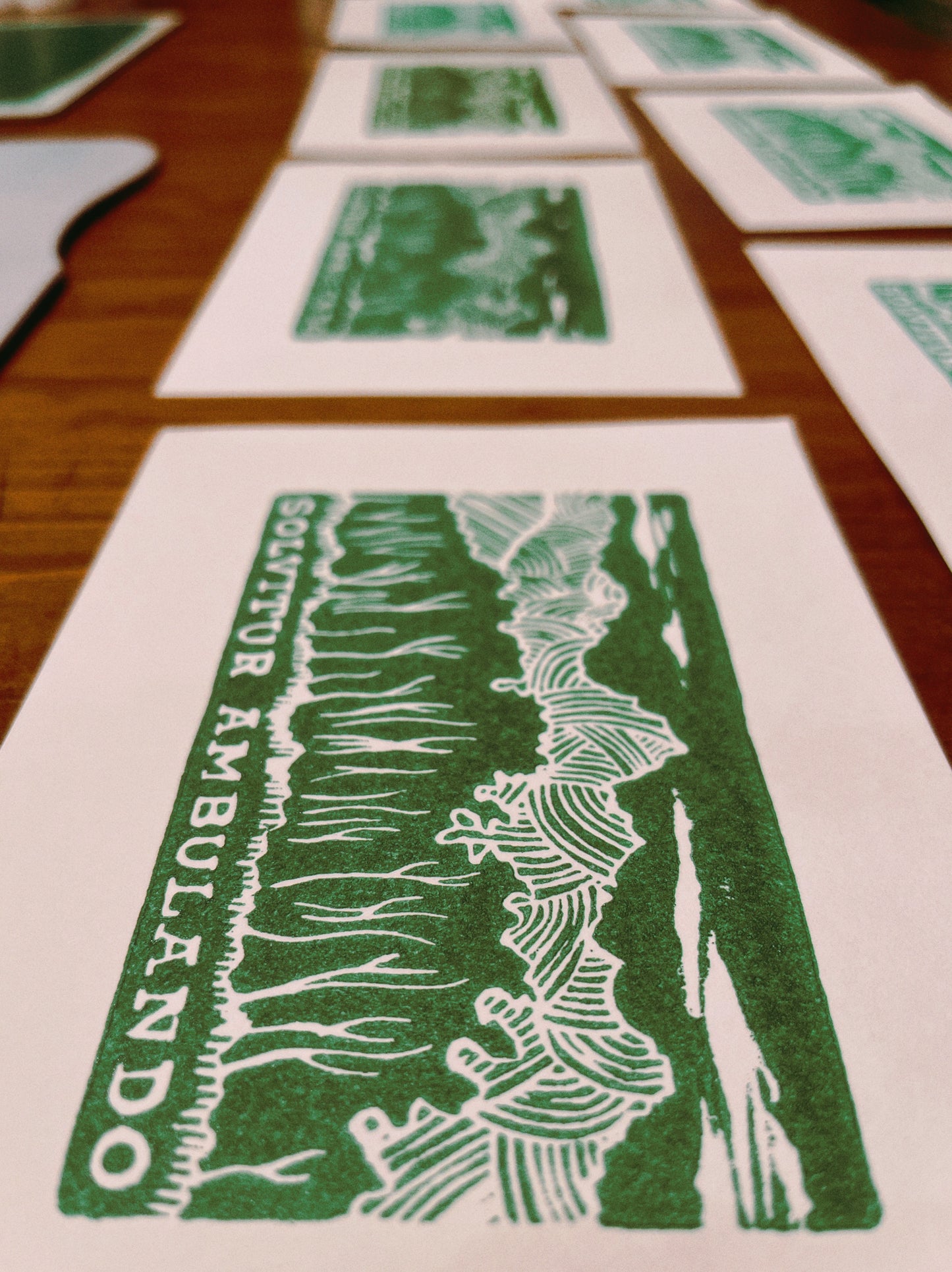 Solvitur Ambulando Linocut