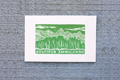 Solvitur Ambulando Linocut