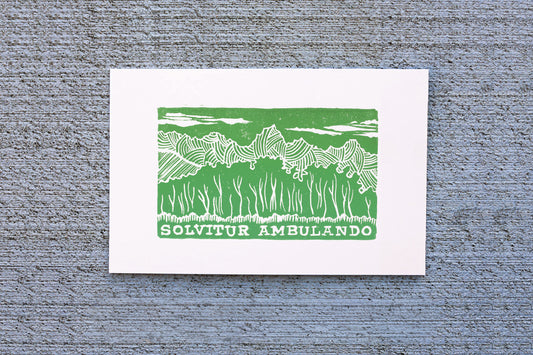 Solvitur Ambulando Linocut