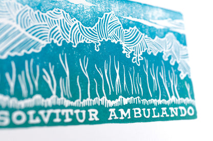 Solvitur Ambulando Linocut